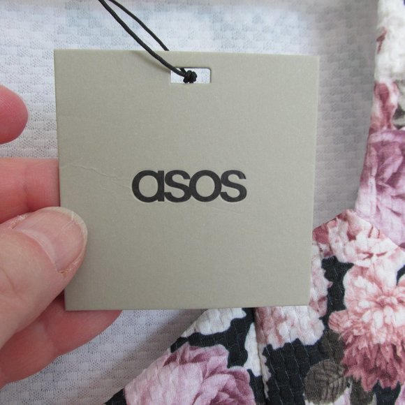 Asos Roses Floral Fit and Flare Skater Tennis Dress Size 10 - Picture 4 of 9